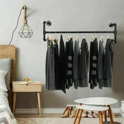 Iron Wall Mounted Clothes Rack with Shelf Garment Display.