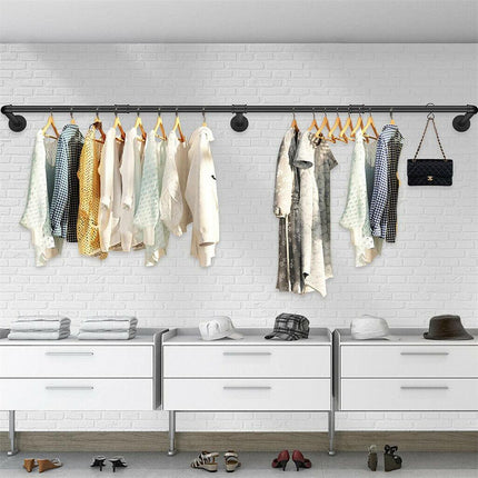 Industrial Iron Pipe Clothes Rail Vintage Wall Shelf.