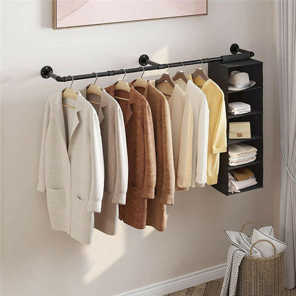Industrial Iron Pipe Clothes Rail Vintage Wall Shelf.