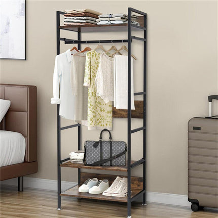 Metal Garment Rack Coat Stand MDF & Iron Organizer.