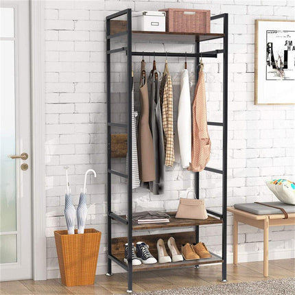 Metal Garment Rack Coat Stand MDF & Iron Organizer.