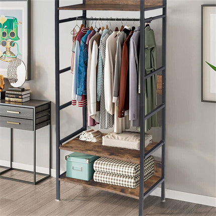 Metal Garment Rack Coat Stand MDF & Iron Organizer.