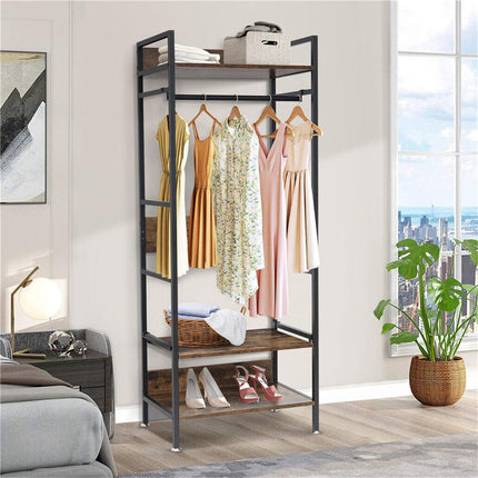 Metal Garment Rack Coat Stand MDF & Iron Organizer.