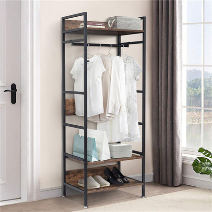 Metal Garment Rack Coat Stand MDF & Iron Organizer.