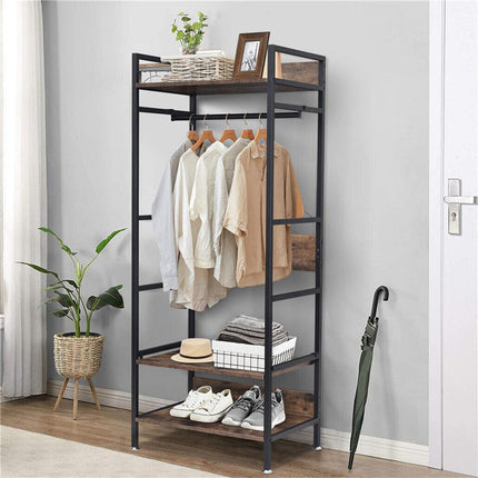 Metal Garment Rack Coat Stand MDF & Iron Organizer.