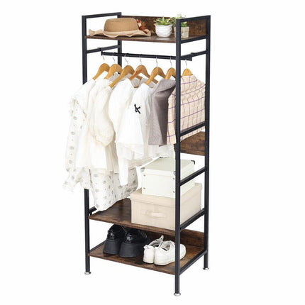 Metal Garment Rack Coat Stand MDF & Iron Organizer.