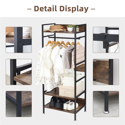 Metal Garment Rack Coat Stand MDF & Iron Organizer.