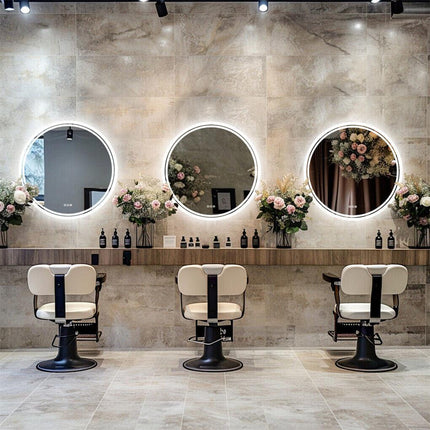 60cm LED Bathroom Mirror Anti-fog Circle Backlit HD.