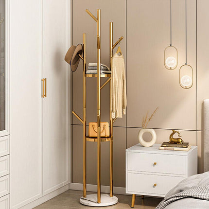 Marble & Metal Coat Rack Stand Heavy Duty.