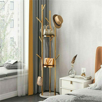 Marble & Metal Coat Rack Stand Heavy Duty.