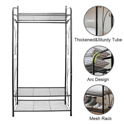 Extra Large Iron Clothes Rack Garment Hanging Stand.