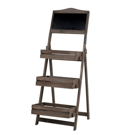 Vintage Wooden Chalkboard Easel 38x50CM with 3 Shelves.