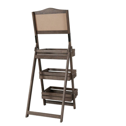 Vintage Wooden Chalkboard Easel 38x50CM with 3 Shelves.