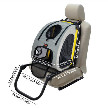 Dog Stroller Car Mounted Outdoor Pet Cart.