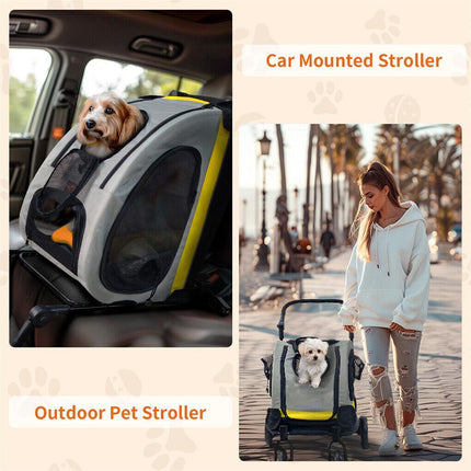Dog Stroller Car Mounted Outdoor Pet Cart.