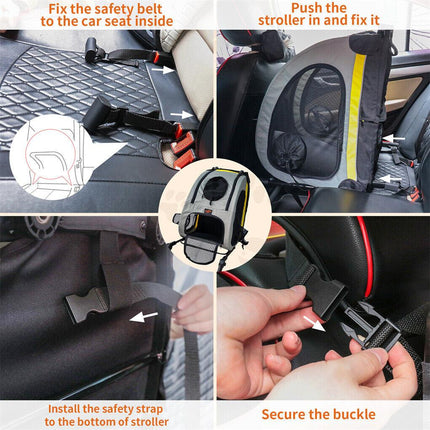 Dog Stroller Car Mounted Outdoor Pet Cart.