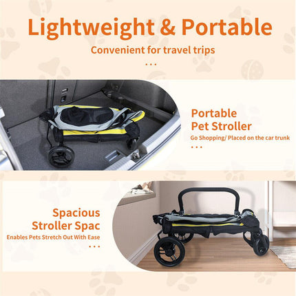 Dog Stroller Car Mounted Outdoor Pet Cart.