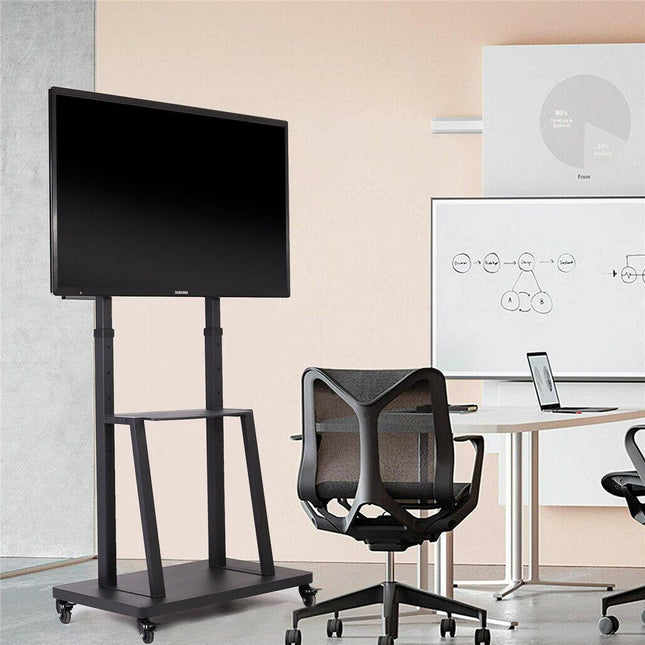 32-80 Rolling TV Stand with 2-Tier Shelf Adjustable Mount.