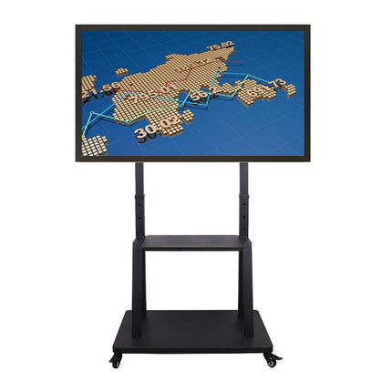 Rolling TV Stand 32-100 w/ Adjustable Mount & 2-Tier Shelf.