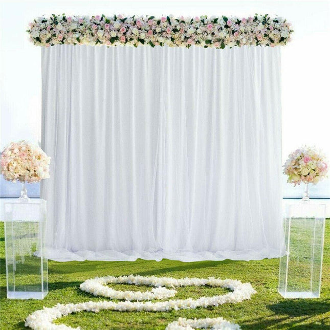 3x6m White Stage Curtain Backdrop.