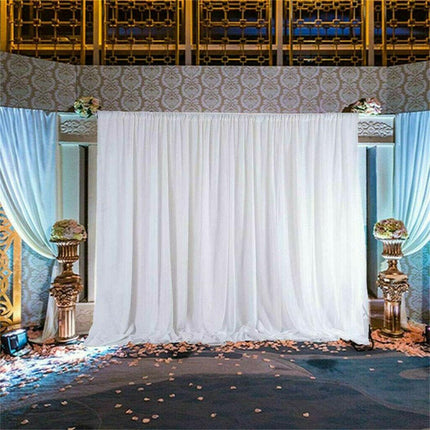 3x6m White Stage Curtain Backdrop.