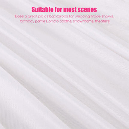 3x6m White Stage Curtain Backdrop.