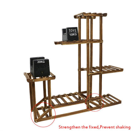 5-Tier Wooden Plant Stand Flower Display Shelf Indoor Outdoor Garden.