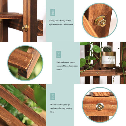 5-Tier Wooden Plant Stand Flower Display Shelf Indoor Outdoor Garden.