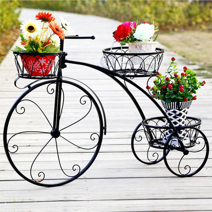 Iron Bicycle Plant Stand Rack Indoor Outdoor Garden.