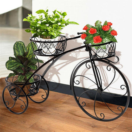 Iron Bicycle Plant Stand Rack Indoor Outdoor Garden.
