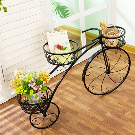 Iron Bicycle Plant Stand Rack Indoor Outdoor Garden.