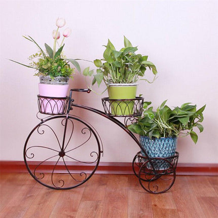 Iron Bicycle Plant Stand Rack Indoor Outdoor Garden.