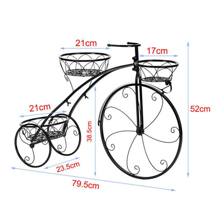 Iron Bicycle Plant Stand Rack Indoor Outdoor Garden.