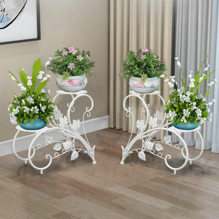 Set of 2 Plant Stand Wedding Garden Flower Shelf Rack.