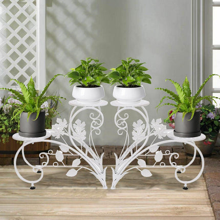 Set of 2 Plant Stand Wedding Garden Flower Shelf Rack.