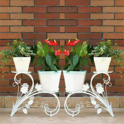 Set of 2 Plant Stand Wedding Garden Flower Shelf Rack.