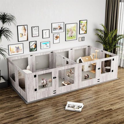 Dog Whelping Box 14 Panels Heavy Duty Puppy Pen with Pad.