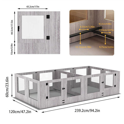 Dog Whelping Box 14 Panels Heavy Duty Puppy Pen with Pad.