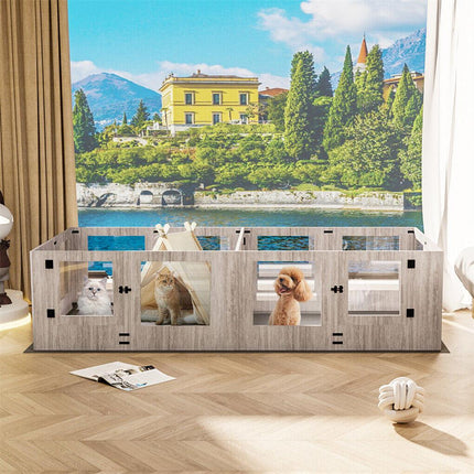 Dog Whelping Box 14 Panels Heavy Duty Puppy Pen with Pad.