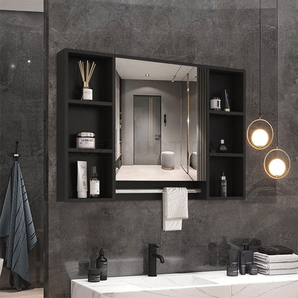Bathroom Mirrored Cabinet Wall Storage Organizer.