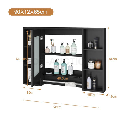 Bathroom Mirrored Cabinet Wall Storage Organizer.