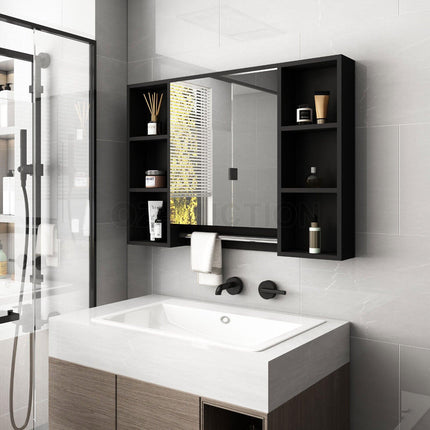 Bathroom Mirrored Cabinet Wall Storage Organizer.