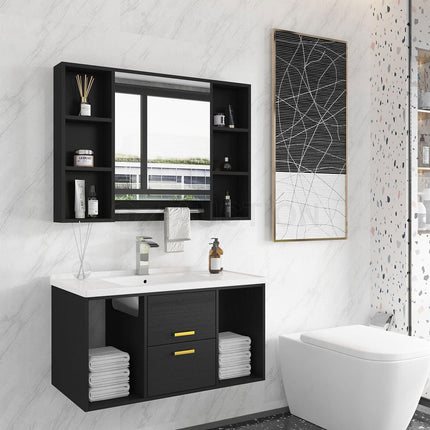 Bathroom Mirrored Cabinet Wall Storage Organizer.