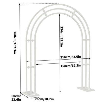Metal Wedding Arch Garden Arbor Floral Stand Indoor/Outdoor.