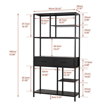 Rustic Accent Bookshelf 90CM Wide Plant Display Rack.