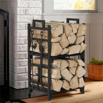Iron Log Holder Indoor Heavy Duty Firewood Rack 180kg.