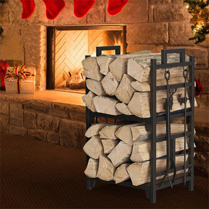 Iron Log Holder Indoor Heavy Duty Firewood Rack 180kg.