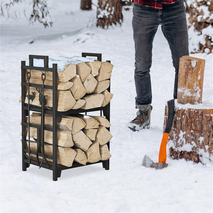 Iron Log Holder Indoor Heavy Duty Firewood Rack 180kg.