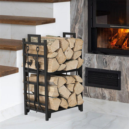 Iron Log Holder Indoor Heavy Duty Firewood Rack 180kg.