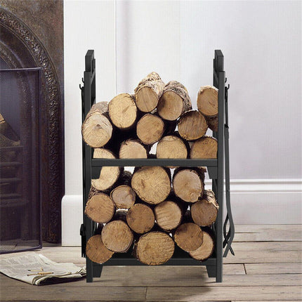 Iron Log Holder Indoor Heavy Duty Firewood Rack 180kg.